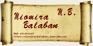 Miomira Balaban vizit kartica